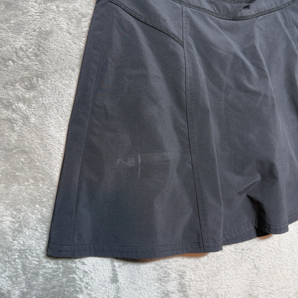 Athleta Black Skirt Size 4 Athletic Skort Pleated Side Zip Pocket Athleisure - Picture 2 of 6